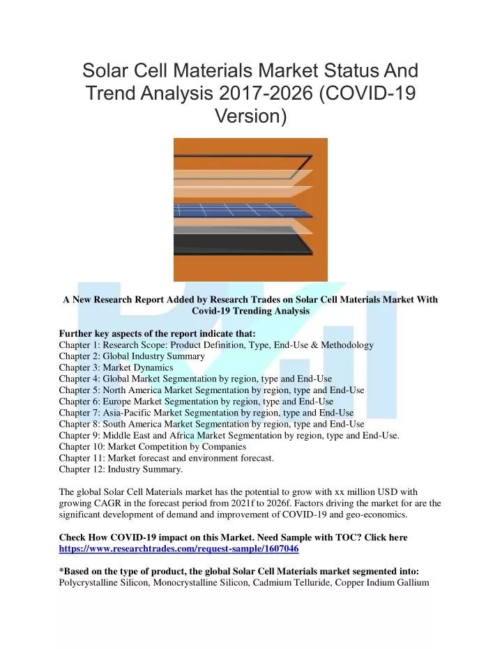 solar cell materials market status and trend