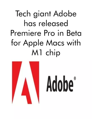 tech giant adobe has released premiere