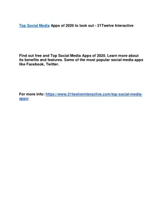 top social media apps of 2020 to look