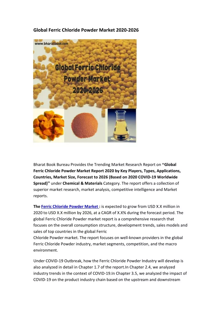 global ferric chloride powder market 2020 2026