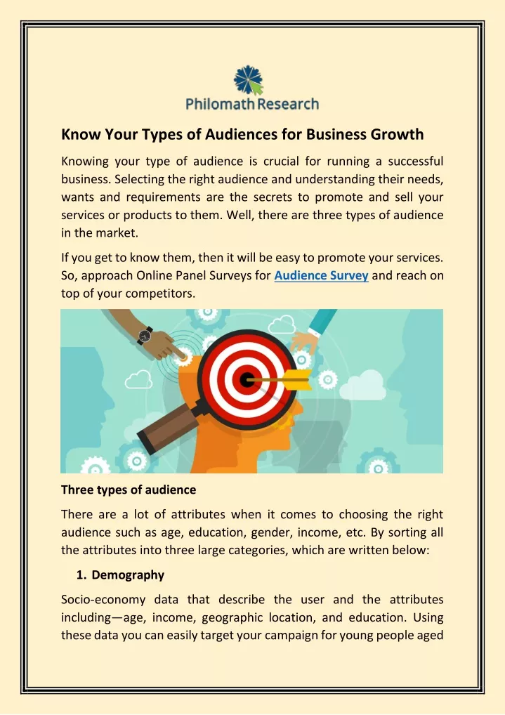 know your types of audiences for business growth