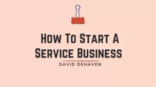 How To Start A Service Business