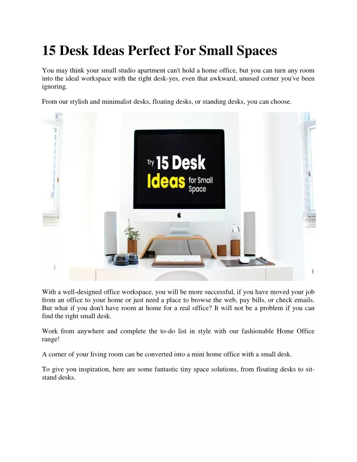 15 desk ideas perfect for small spaces