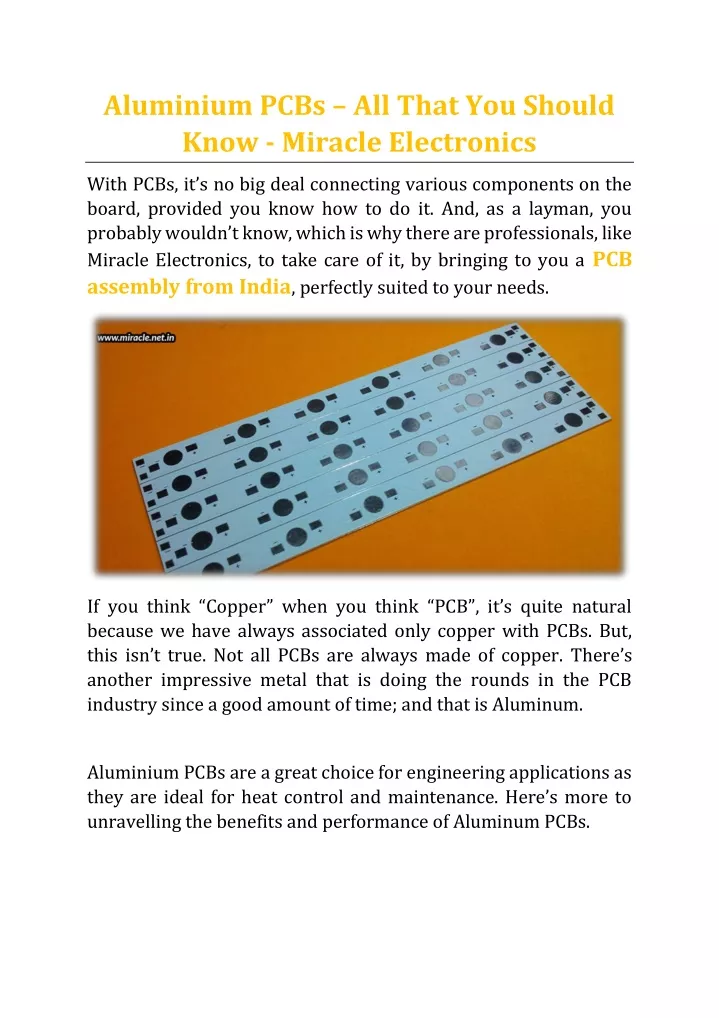 aluminium pcbs all that you should know miracle