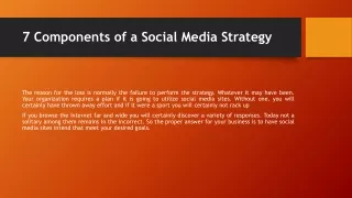 7 Components of a Social Media Strategy