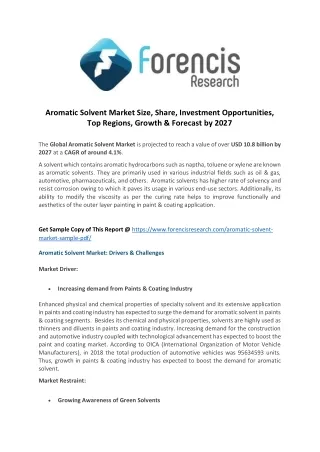 aromatic solvent market size share investment