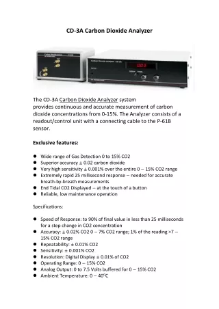 cd 3a carbon dioxide analyzer