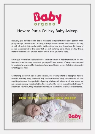 How to Put a Colicky Baby Asleep