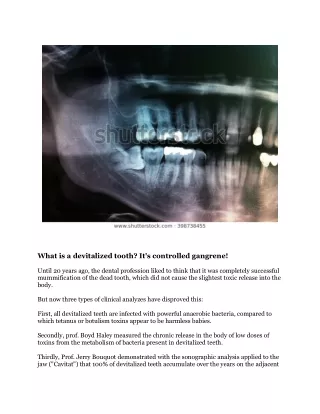 what is a devitalized tooth it s controlled