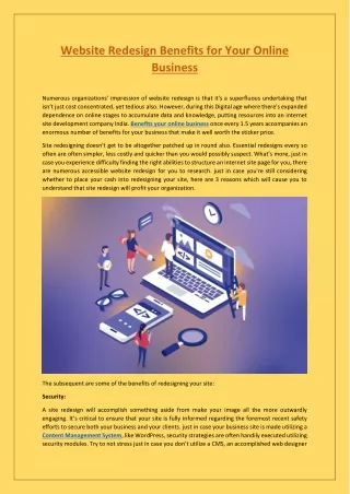 website redesign benefits for your online business