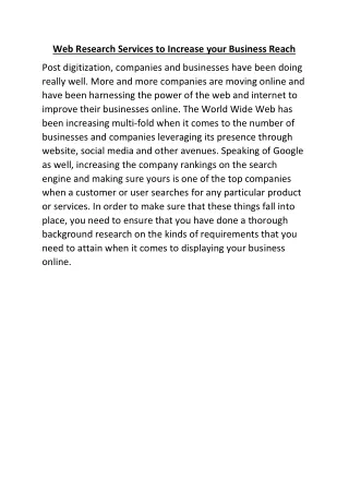 web research services to increase your business