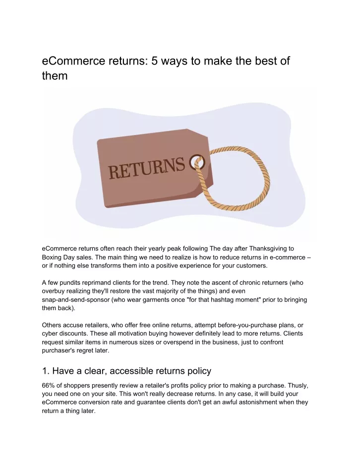 ecommerce returns 5 ways to make the best of them