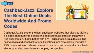 CashbackJazz: Explore The Best Online Deals Worldwide And Promo Codes