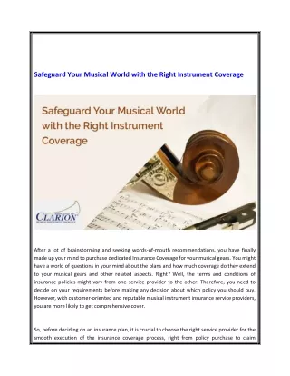 safeguard your musical world with the right