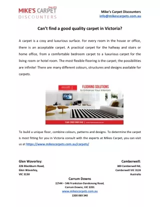 mike s carpet discounters info@mikescarpets com au