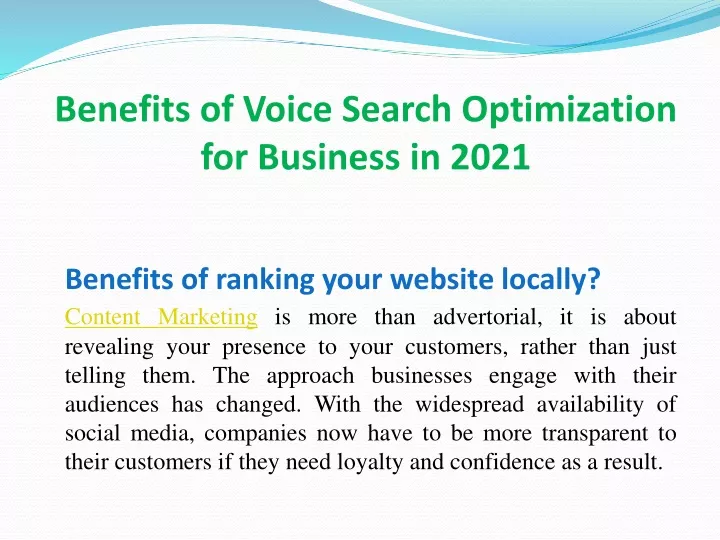 benefits of voice search optimization for business in 2021