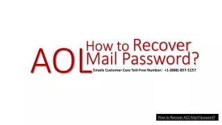 How to Recover AOL Mail Password?