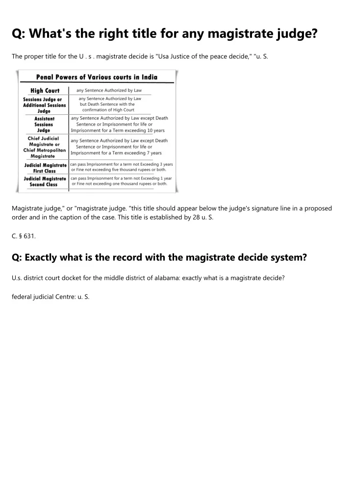 q what s the right title for any magistrate judge