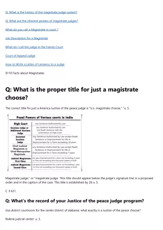 q what is the history of the magistrate judge
