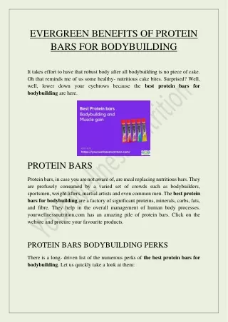 Benefits of Protein bars