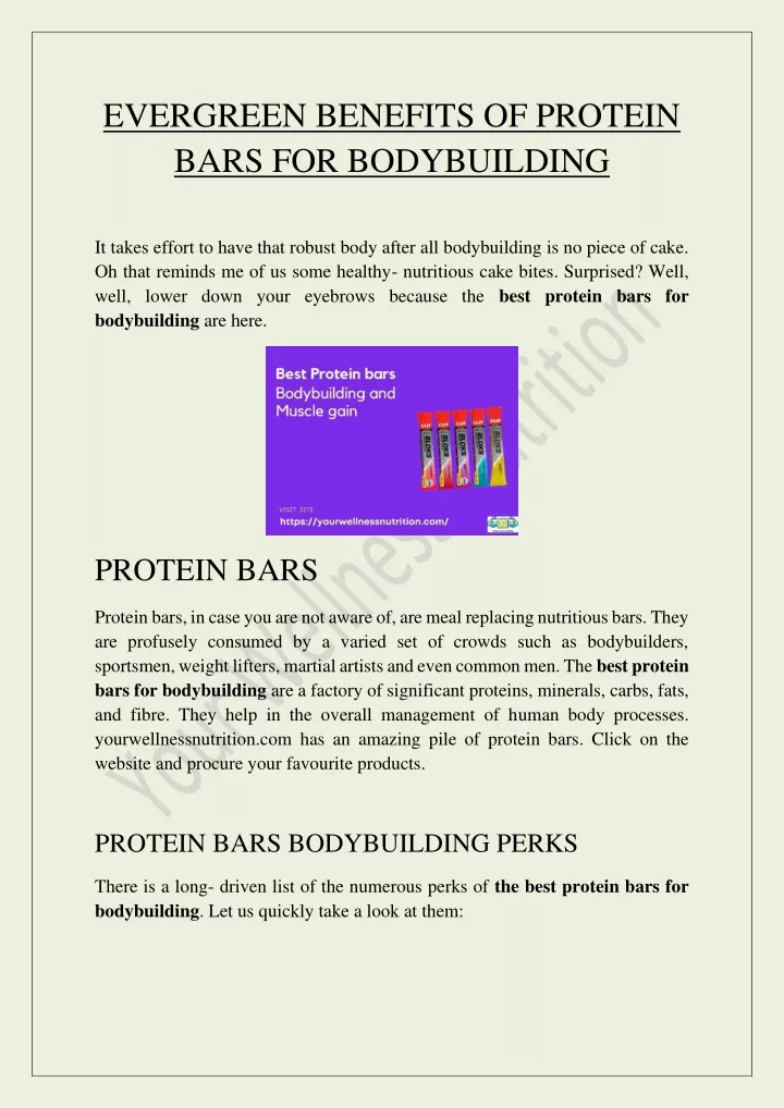evergreen benefits of protein bars