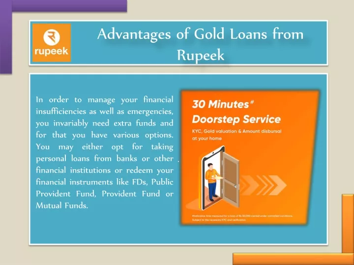 advantages of gold loans from rupeek