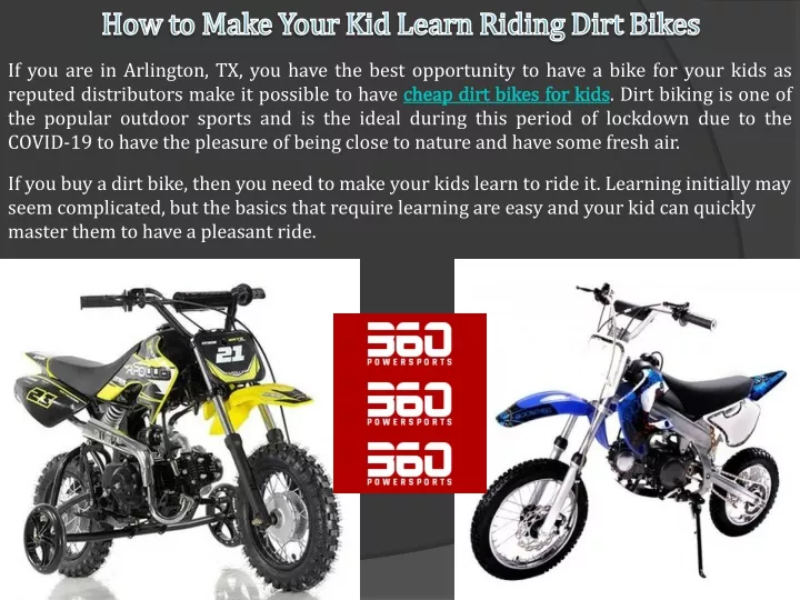 how to make your kid learn riding dirt bikes