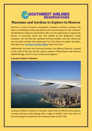 Museums and Gardens to Explore In Monroe