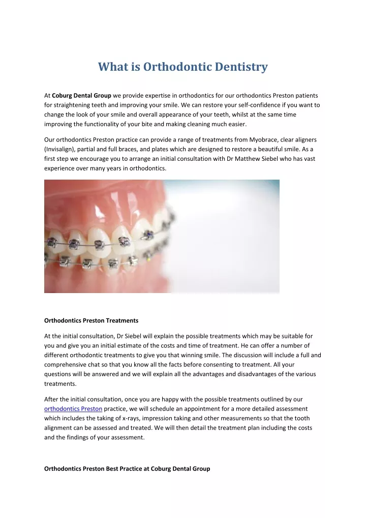 what is orthodontic dentistry