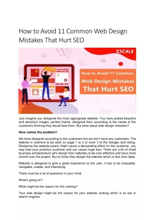 How to Avoid 11 Common Web Design Mistakes That Hurt SEO