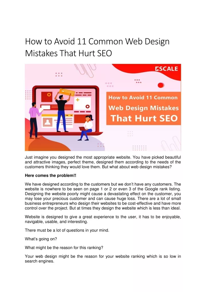 how to avoid 11 common web design mistakes that