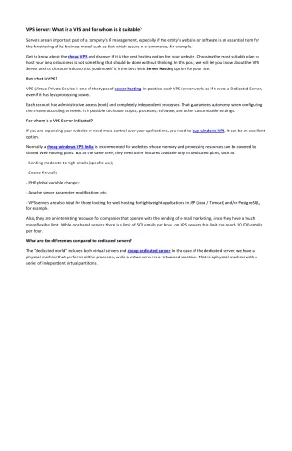 vps server what is a vps and for whom