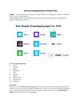 bestfreedropshippingappsforshopifyin2021