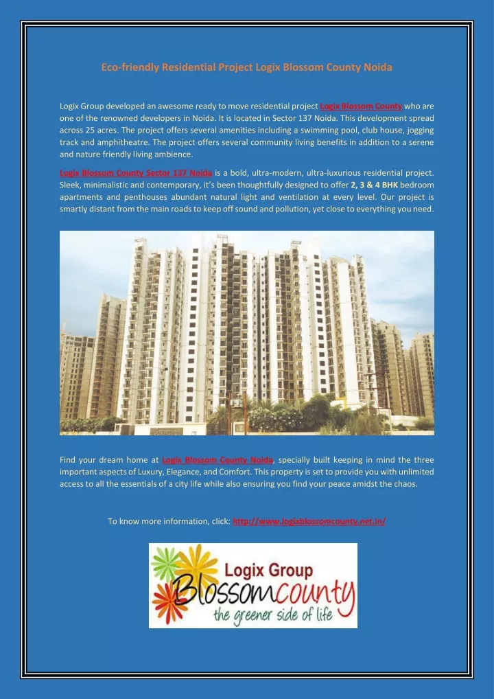 eco friendly residential project logix blossom