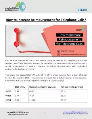 how to increase reimbursement for telephone calls