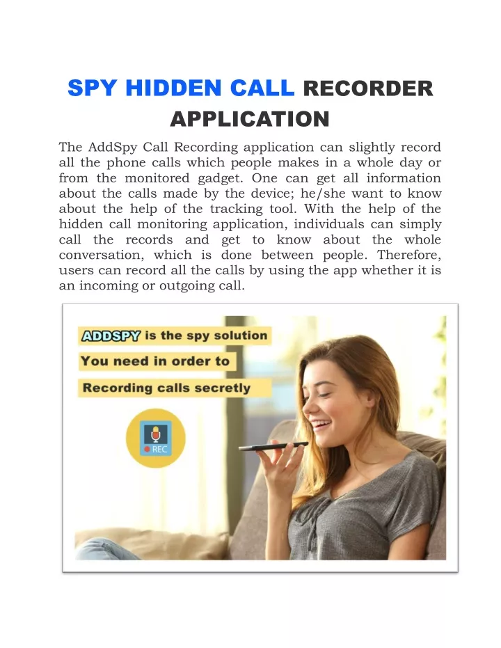 spy hidden call recorder application the addspy