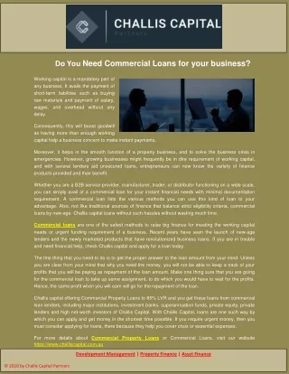 Do You Need Commercial Loans for your business?