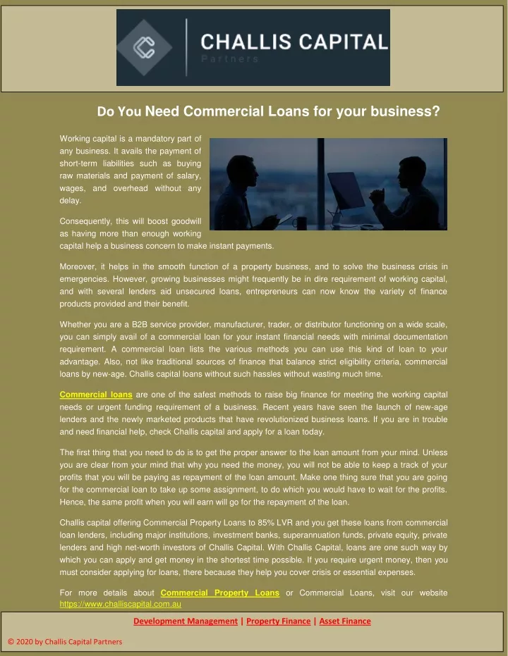 do you need commercial loans for your business