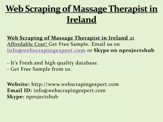 web scraping of massage therapist in ireland