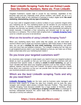 best linkedin scraping tools that can extract