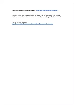 react native app development services react