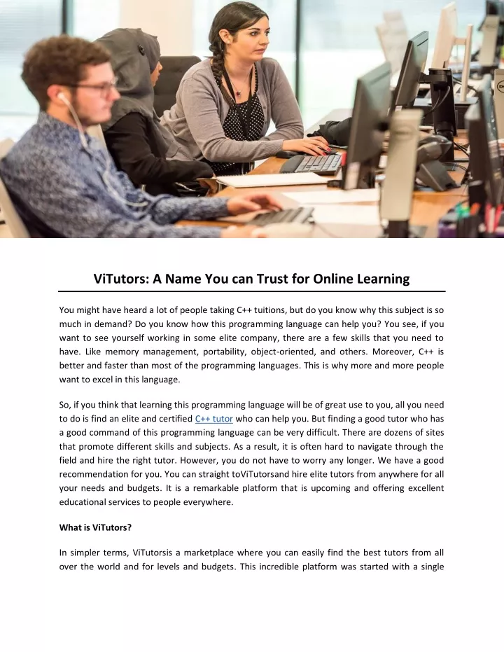 vitutors a name you can trust for online learning