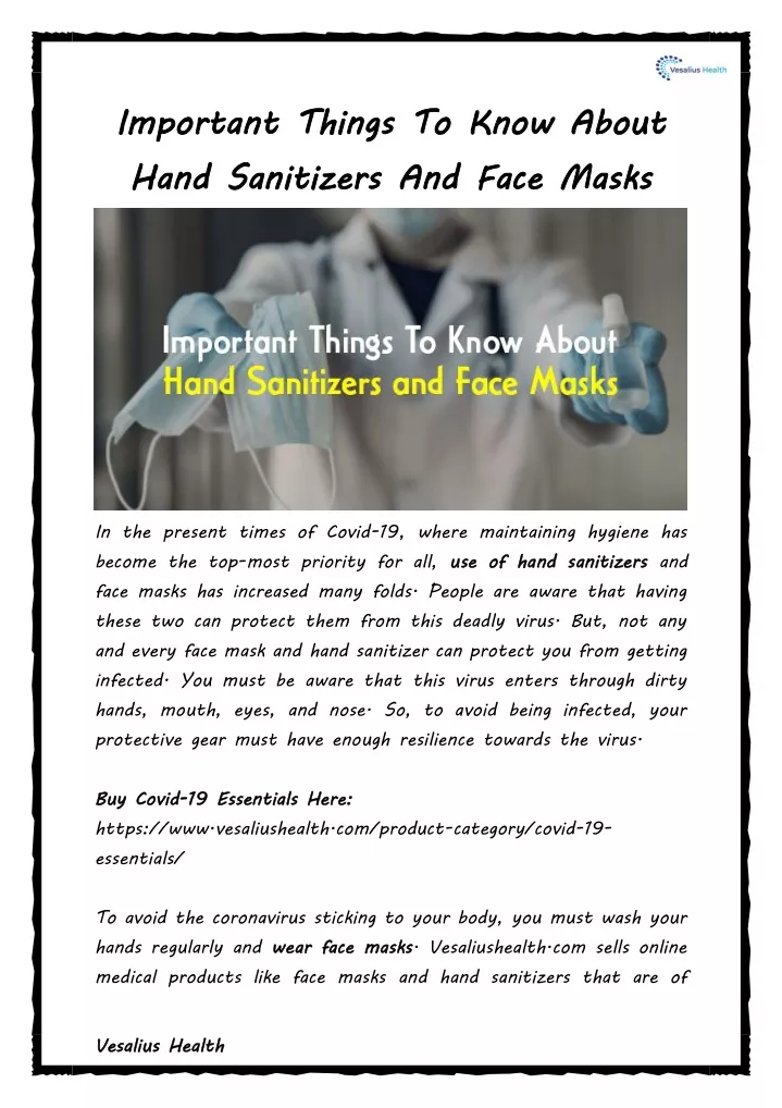 important things to know about hand sanitizers