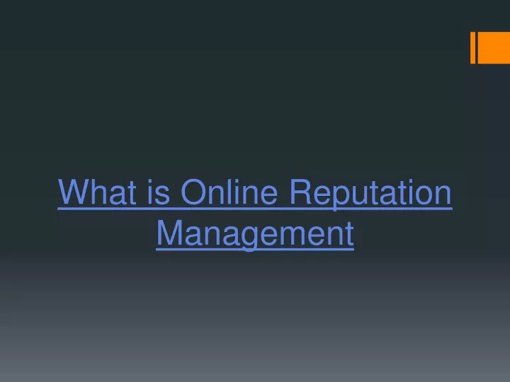 what is online reputation management