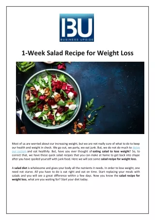 1 week salad recipe for weight loss