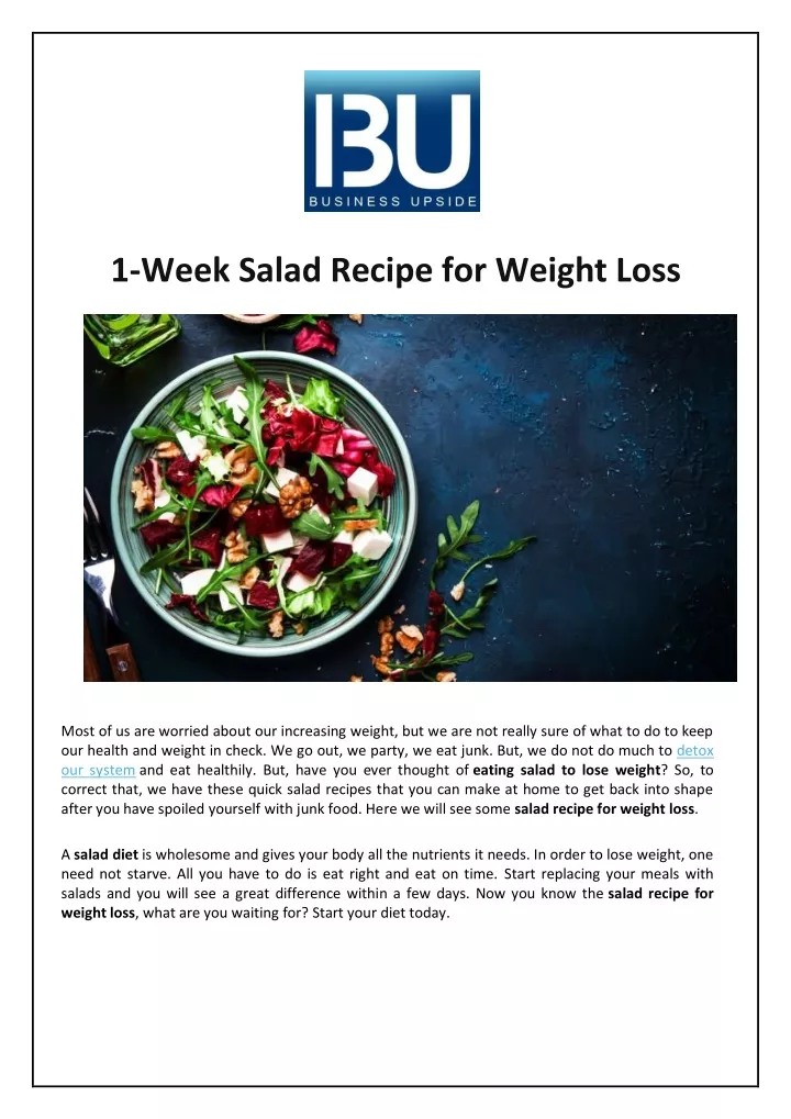 1 week salad recipe for weight loss