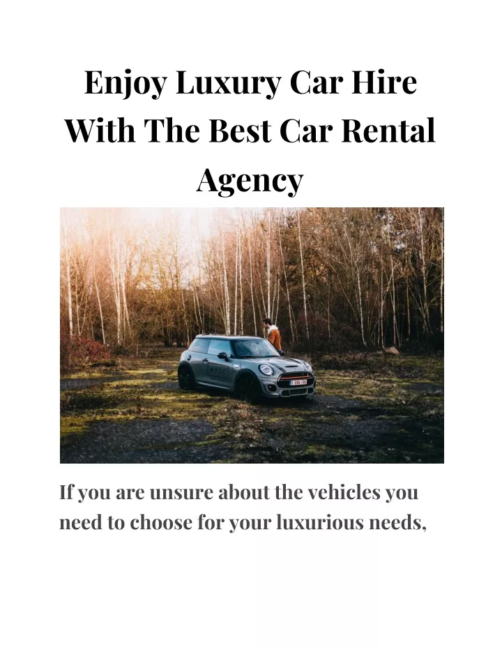 enjoy luxury car hire with the best car rental