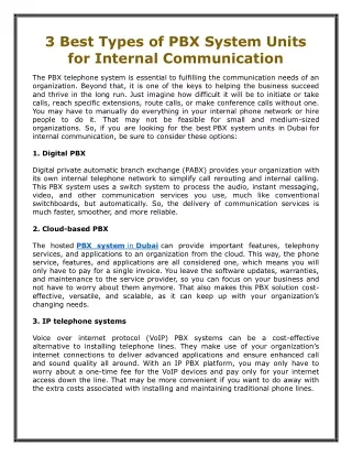 3 Best Types of PBX System Units for Internal Communication