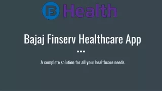 Bajaj Finserv Healthcare App