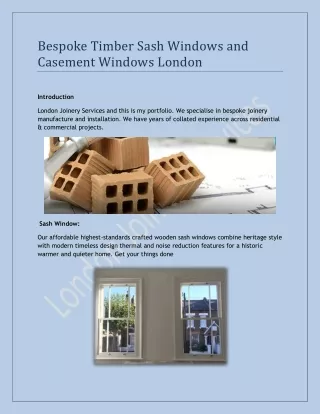 Bespoke Timber Sash Window and Casement Window London